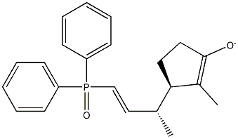 (R)-2-Methyl-3-[(S,E)-1-methyl-3-(diphenylphosphinyl)-2-propenyl]-1-cyclopentene-1-olate Struktur