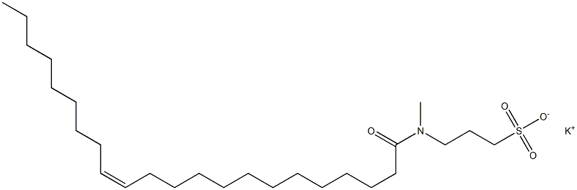 3-[N-[(Z)-1-Oxo-13-docosen-1-yl]-N-methylamino]-1-propanesulfonic acid potassium salt Struktur