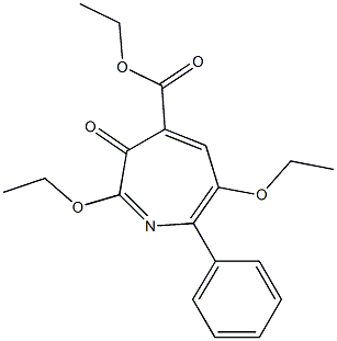 2,6-Diethoxy-7-phenyl-3-oxo-3H-azepine-4-carboxylic acid ethyl ester Struktur