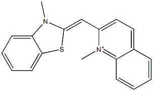 1-Methyl-2-[3-methylbenzothiazol-2(3H)-ylidenemethyl]quinolinium Struktur