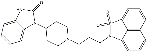 2-[3-[4-[(2,3-Dihydro-2-oxo-1H-benzimidazol)-1-yl]-1-piperidinyl]propyl]-2H-naphth[1,8-cd]isothiazole 1,1-dioxide Struktur