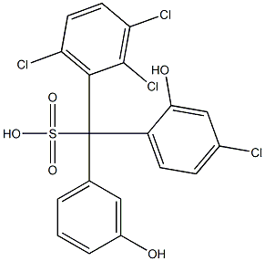 (4-Chloro-2-hydroxyphenyl)(2,3,6-trichlorophenyl)(3-hydroxyphenyl)methanesulfonic acid Struktur