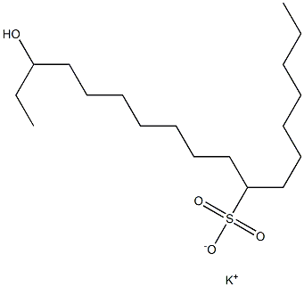 16-Hydroxyoctadecane-8-sulfonic acid potassium salt Struktur