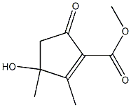 4-Hydroxy-1-oxo-3,4-dimethyl-2-cyclopentene-2-carboxylic acid methyl ester Struktur