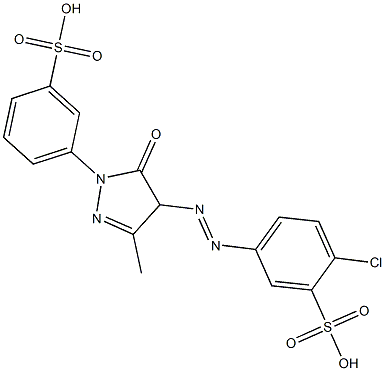 2-Chloro-5-[[[4,5-dihydro-3-methyl-5-oxo-1-(3-sulfophenyl)-1H-pyrazol]-4-yl]azo]benzenesulfonic acid Struktur