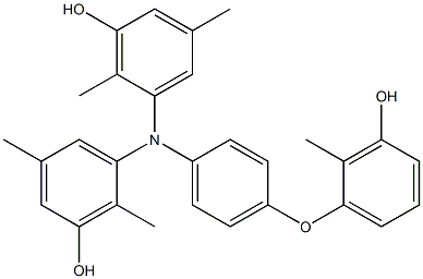 N,N-Bis(3-hydroxy-2,5-dimethylphenyl)-4-(3-hydroxy-2-methylphenoxy)benzenamine Struktur