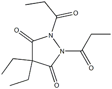 4,4-Diethyl-1,2-dipropionyl-3,5-pyrazolidinedione Struktur