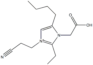 3-(2-Cyanoethyl)-2-ethyl-5-butyl-1-(carboxymethyl)-1H-imidazol-3-ium Struktur