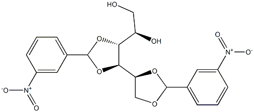 1-O,2-O:3-O,4-O-Bis(3-nitrobenzylidene)-D-glucitol Struktur