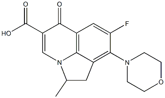 2-Methyl-7-fluoro-8-morpholino-1,2-dihydro-5-oxo-5H-2a-azaacenaphthylene-4-carboxylic acid Struktur