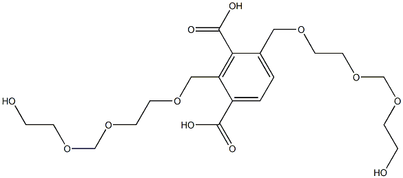 2,4-Bis(9-hydroxy-2,5,7-trioxanonan-1-yl)isophthalic acid Struktur