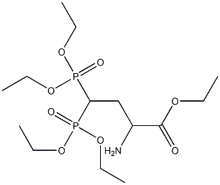 2-Amino-4,4-bis(diethoxyphosphinyl)butyric acid ethyl ester Struktur