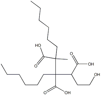 Butane-1,2,3-tricarboxylic acid 1-(2-hydroxyethyl)2,3-dihexyl ester Struktur