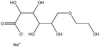 2,3,4,5-Tetrahydroxy-6-(2-hydroxyethoxy)hexanoic acid sodium salt Struktur