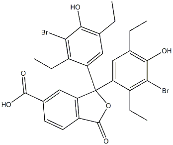 1,1-Bis(3-bromo-2,5-diethyl-4-hydroxyphenyl)-1,3-dihydro-3-oxoisobenzofuran-6-carboxylic acid Struktur