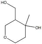 3-(Hydroxymethyl)-4-methyl-3,4,5,6-tetrahydro-2H-pyran-4-ol Struktur