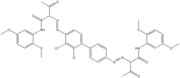 4,4'-Bis[[1-(2,5-dimethoxyphenylamino)-1,3-dioxobutan-2-yl]azo]-2,3-dichloro-1,1'-biphenyl Struktur