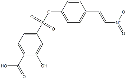 2-Hydroxy-4-[4-[(E)-2-nitroethenyl]phenoxysulfonyl]benzoic acid Struktur