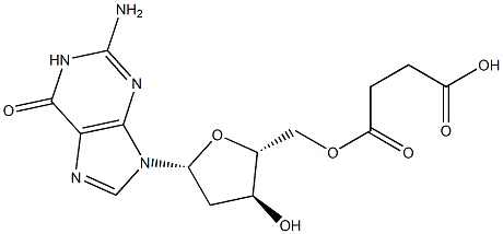 Butanedioic acid 1-(2'-deoxy-5'-guanosyl) ester Struktur