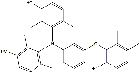 N,N-Bis(3-hydroxy-2,6-dimethylphenyl)-3-(6-hydroxy-2,3-dimethylphenoxy)benzenamine Struktur