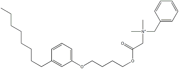 N,N-Dimethyl-N-benzyl-N-[[[4-(3-octylphenyloxy)butyl]oxycarbonyl]methyl]aminium Struktur