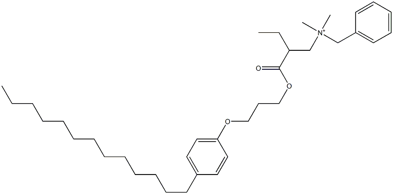 N,N-Dimethyl-N-benzyl-N-[2-[[3-(4-tridecylphenyloxy)propyl]oxycarbonyl]butyl]aminium Struktur