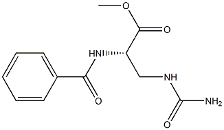 [S,(-)]-2-Benzoylamino-3-ureidopropionic acid methyl ester Struktur