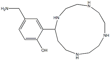 13-(5-Aminomethyl-2-hydroxyphenyl)-1,4,7,10-tetraazacyclotridecane Struktur