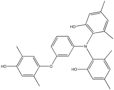 N,N-Bis(6-hydroxy-2,4-dimethylphenyl)-3-(4-hydroxy-2,5-dimethylphenoxy)benzenamine Struktur