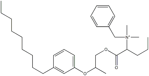 N,N-Dimethyl-N-benzyl-N-[1-[[2-(3-nonylphenyloxy)propyl]oxycarbonyl]butyl]aminium Struktur