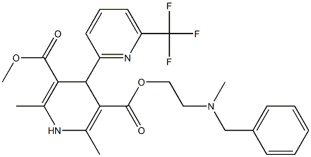 4-[6-(Trifluoromethyl)pyridin-2-yl]-1,4-dihydro-2,6-dimethylpyridine-3,5-dicarboxylic acid 3-methyl 5-[2-(N-methyl-N-benzylamino)ethyl] ester Struktur