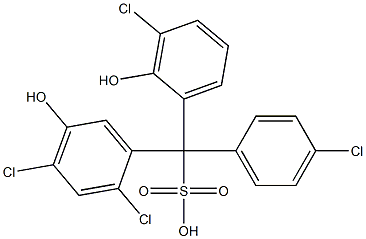 (4-Chlorophenyl)(3-chloro-2-hydroxyphenyl)(2,4-dichloro-5-hydroxyphenyl)methanesulfonic acid Struktur