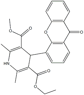 1,4-Dihydro-2,6-dimethyl-4-(9-oxo-9H-xanthen-4-yl)pyridine-3,5-dicarboxylic acid 3-ethyl 5-methyl ester Struktur