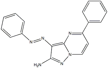 2-Amino-3-(phenylazo)-5-phenylpyrazolo[1,5-a]pyrimidine Struktur