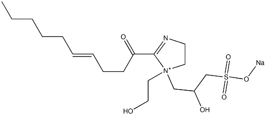 1-(2-Hydroxyethyl)-1-[2-hydroxy-3-(sodiooxysulfonyl)propyl]-2-(4-decenoyl)-2-imidazoline-1-ium Struktur