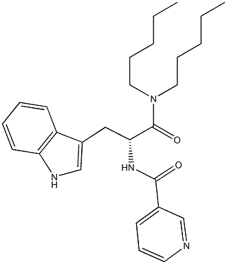 (R)-2-(3-Pyridinylcarbonylamino)-3-(1H-indol-3-yl)-N,N-dipentylpropanamide Struktur