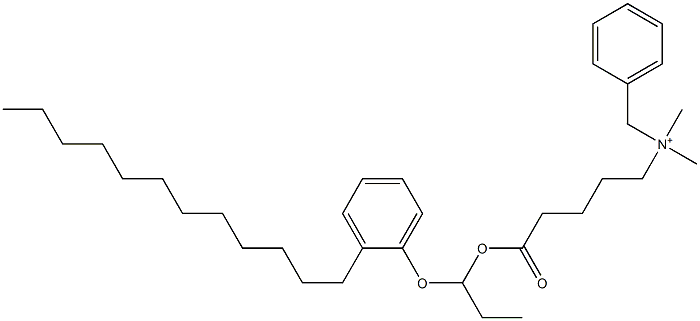 N,N-Dimethyl-N-benzyl-N-[4-[[1-(2-dodecylphenyloxy)propyl]oxycarbonyl]butyl]aminium Struktur