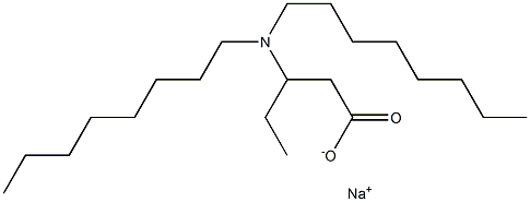 3-(Dioctylamino)valeric acid sodium salt Struktur