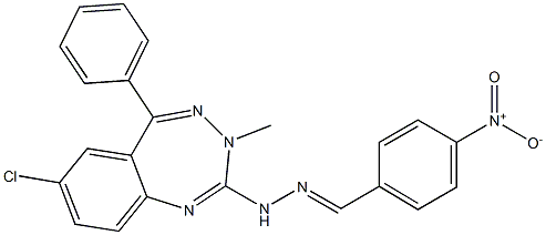 4-Nitrobenzaldehyde (7-chloro-5-phenyl-3-methyl-3H-1,3,4-benzotriazepin-2-yl)hydrazone Struktur