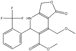 2-[2-(Trifluoromethyl)phenyl]-4-methoxymethyl-1,2,5,7-tetrahydro-5-oxofuro[3,4-b]pyridine-3-carboxylic acid methyl ester Struktur