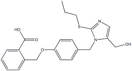 2-[4-(2-Propylthio-5-hydroxymethyl-1H-imidazol-1-ylmethyl)phenoxymethyl]benzoic acid Struktur