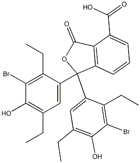 1,1-Bis(3-bromo-2,5-diethyl-4-hydroxyphenyl)-1,3-dihydro-3-oxoisobenzofuran-4-carboxylic acid Struktur