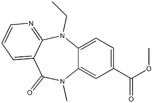 11-Ethyl-6,11-dihydro-6-methyl-5-oxo-5H-pyrido[2,3-b][1,5]benzodiazepine-8-carboxylic acid methyl ester Struktur