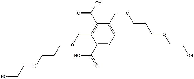 2,4-Bis(8-hydroxy-2,6-dioxaoctan-1-yl)isophthalic acid Struktur