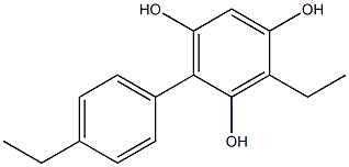 2-Ethyl-4-(4-ethylphenyl)benzene-1,3,5-triol Struktur