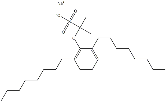 2-(2,6-Dioctylphenoxy)butane-2-sulfonic acid sodium salt Struktur