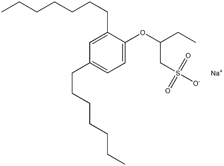 2-(2,4-Diheptylphenoxy)butane-1-sulfonic acid sodium salt Struktur