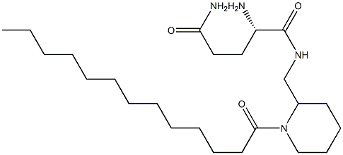 (2S)-2-Amino-N-[(1-tridecanoyl-2-piperidinyl)methyl]glutaramide Struktur