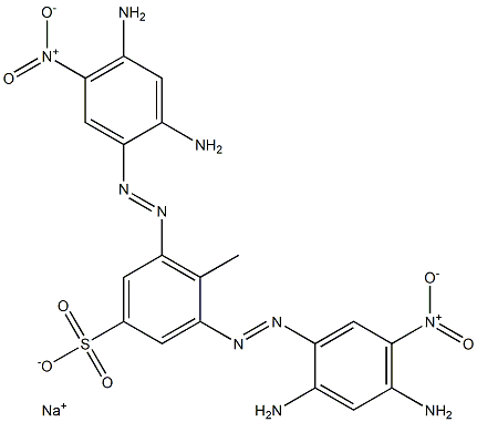 3,5-Bis[(2,4-diamino-5-nitrophenyl)azo]-4-methylbenzenesulfonic acid sodium salt Struktur