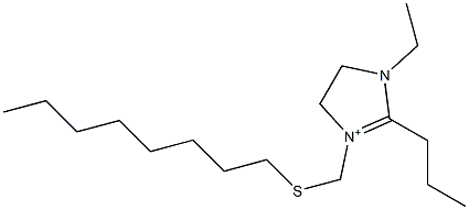 1-Ethyl-2-propyl-3-[(octylthio)methyl]-4,5-dihydro-1H-imidazol-3-ium Struktur